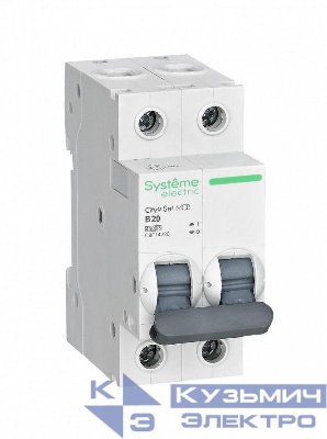 Выключатель автоматический модульный 2п B 20А 4.5кА City9 Set 230В SE C9F14220