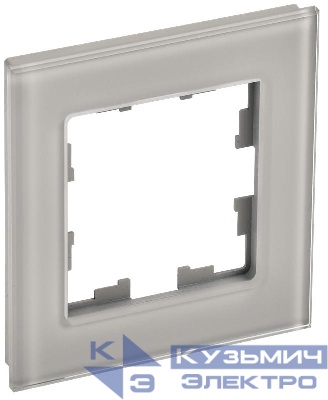 Рамка 1-м BRITE РУ-1-2-БрД стекло дым. IEK BR-M12-G-K30