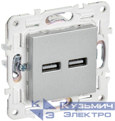 Розетка USB A+A 3.1А SKANDY SK-R15S серебр. IEK SK-U21-D31-K23
