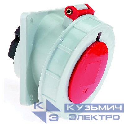 Розетка 16А 5п 400В IP67 наклонная фланец 85х85 Bals 12084