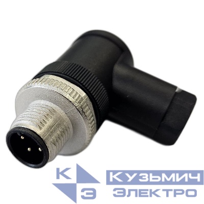 Разъем М12 4A штыревой винт пластик. угловой резьба PG7 каб. часть СЦМ120019-04A СТЭЗ 185200143