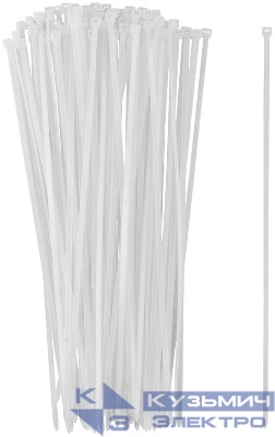 Хомут для проводов 3.6х250мм нейлон. бел. (уп.100шт) FIT 60370