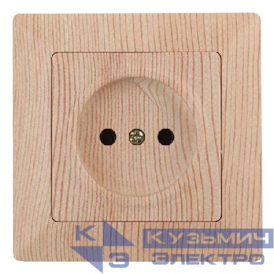 Розетка 1-м СП Solo 4-201-11 16А IP20 250В 2P без заземл. сосна Intro Б0053648