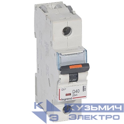 Выключатель автоматический модульный 1п D 40А 25кА DX3 1.5мод. 230/400В Leg 409811