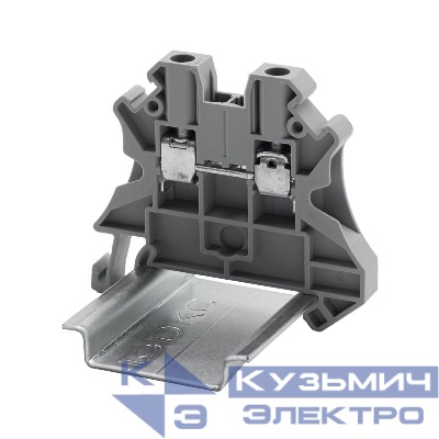 Клемма проходная винтовой зажим; 2 точки подключения; 2.5кв.мм сер. DKC TUR-2.5R