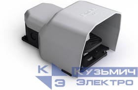 Педаль одиночная 2х(1НО+1НЗ) 250В AC 4А IP65 с защ. кожухом алюм. сер. EMAS PDKS11GX10G