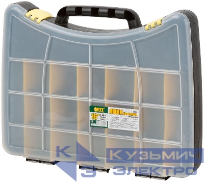 Ящик для крепежа (органайзер) (с защелкой) 16дюйм ( 400х300х60мм ) FIT 65652