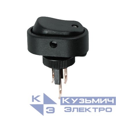 Выключатель клавишный 12В 30А (3с) ON-OFF черн. ОВАЛ LED подсветка зел. (RWB-523 ASW-20D) Rexant 36-2673