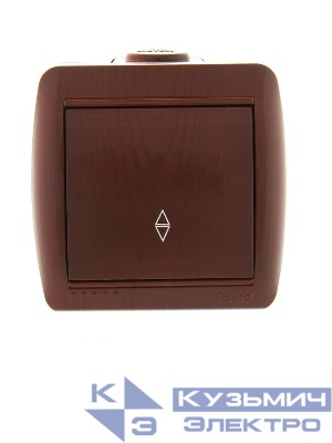 Переключатель проходной 1-кл. ОП Nata 10А IP20 вишня LEZARD 710-0600-105