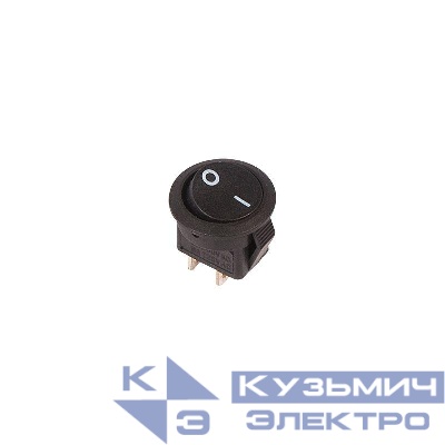Выключатель клавишный 250В 3А (2с) ON-OFF круглый черн. Micro (RWB-105; SC-214) Rexant 36-2510