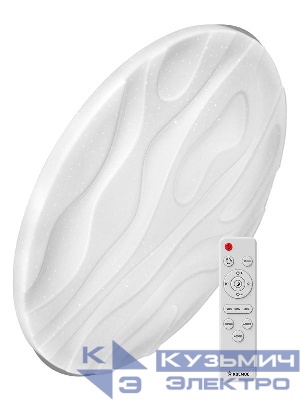 Светильник светодиодный PREMIUM WAVE 75Вт 230В 3000-6500К 6000лм IP40 490х85мм настенно-потолочный управляемый с пультом ДУ КОСМОС KSWave75W