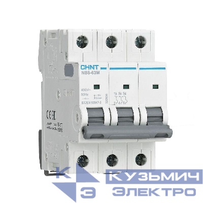 Выключатель автоматический NB8-63M 3п 63А 12In (D) (R) CHINT 320848