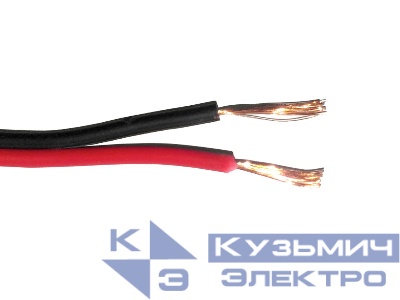 Кабель акустический 2*0.35мм2 (20*0.15мм) CCA, 100м, пластиковая катушка, черный/красный NETKO Optima