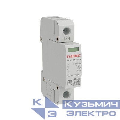 Устройство защиты от импульсных перенапряжений УЗИП тип 2 1п Imax 40кА со сменным модулем Un 275В YON SPD-T2-1N40P275