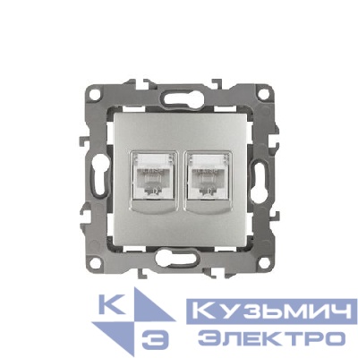 Розетка компьютерная 2-м Эра12 RJ45 12-3108-03 алюм. Эра Б0014731