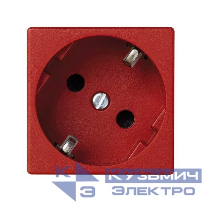Розетка 1-м СП 2мод. Simon Connect 16А 250В с заземл. модуль K45 винтов. клеммы механизм красн. Simon K01-6