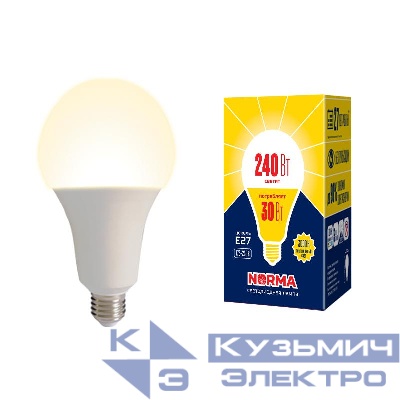 Лампа светодиодная LED-A95-30W/3000K/E27/FR/NR Norma 30Вт матовая 3000К тепл. бел. E27 (упак. картон) Volpe UL-00005604