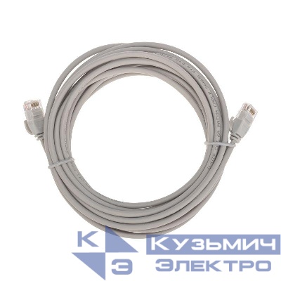 Патч-корд U/UTP CAT 6A (10G) RJ45-RJ45 28AWG LSZH сер. 5м Rexant 02-0380-5 0