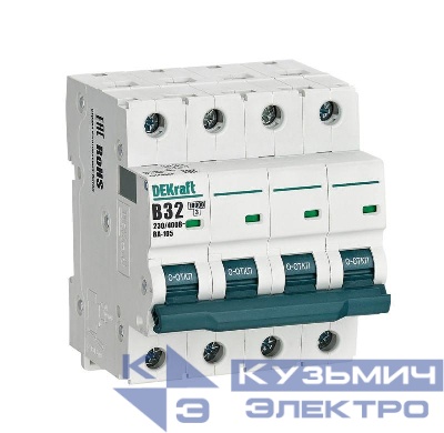 Выключатель автоматический модульный 4п B 32А 10кА ВА-105 DEKraft 13144DEK
