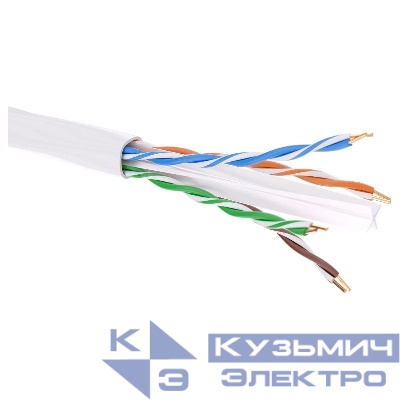 Кабель витая пара неэкранир. U/UTP кат.6 4 пары нг(А)-LSLTx цвет внешн. оболочки бел. (уп.305м) (кор.) DKC RN6UUK03WH