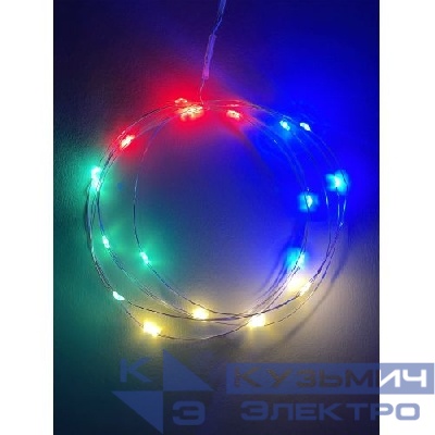 Гирлянда светодиодная "Нить" 2м 20LED АА IP20 мультиколор ENIN-2M Эра Б0041983