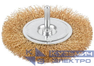 Щетка для дрели тип "Плоская" латун. витая проволока 0.3мм 100мм блист. Profi Cutop 82-917
