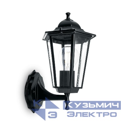 Светильник 6101/PL6101 60Вт E27 230В садово-парковый на стену вверх черн. FERON 11052