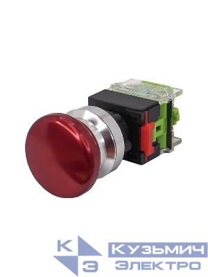 Выключатель кнопочный ВК30-M11MB/R/P 1НО+1НЗ гриб без фиксации 40мм d30мм IP65 красн. Электротехник ET086977