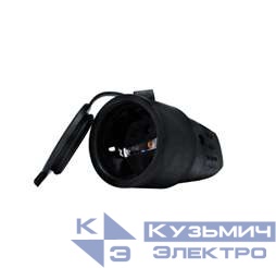 Разъем штепсельный 16А IP44 250В (еврослот) с заземл. каучук UNIVersal 602228