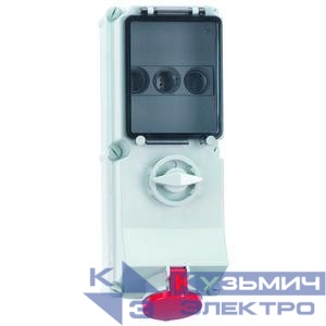 Розетка настенная 63А 5п IP44 + предохранит. + выкл. Bals 17394