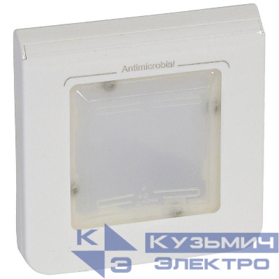 Рамка 1-м 2мод. Mosaic IP44 антибактер. бел. Leg 078880