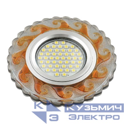 Светильник DLS-L139 GU5.3 GLASSY/TEA GU5.3 встраив. доп. светодиод. подсветка 3Вт без лампы стекло Fametto UL-00003873