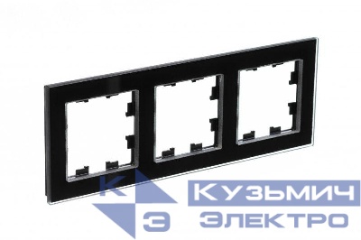 Рамка 3-м AtlasDesign Nature стекло черн. SE ATN321003