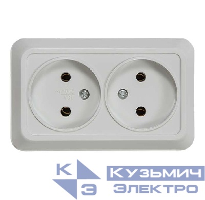 Розетка 2-м ОП Bolleto 7102 16А IP20 бел. ASD / IN HOME 4680005959822