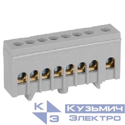 Шина L фаза в изолированном корпусе на DIN-рейку ШНИ-6х9-8-Д сер. NO-224-106 Эра Б0062890