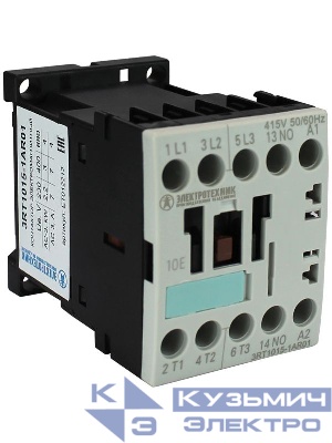 Контактор электромагнитный 3RT1015-1AR01 3-пол. 7А AC-3 3кВт/400В 1НО 415В АС 50/60Гц типоразмер S00 винт. клеммы IP20 Электротехник ET012212