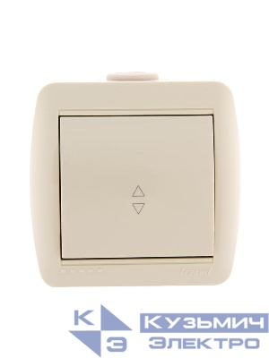 Переключатель проходной 1-кл. ОП Nata 10А IP20 крем. LEZARD 710-0300-105