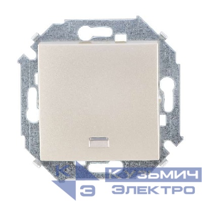Выключатель 1-кл. СП Simon 15 10А IP20 с подсветкой винтов. зажим механизм шампань Simon 1591104-034
