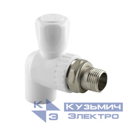 Кран шаровой для радиатора угловой PPR 20х1/2 бел. RTP 27807