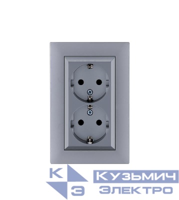 Розетка 2-я Karea RIZZ STAR с заземл. сер. Makel 88065082