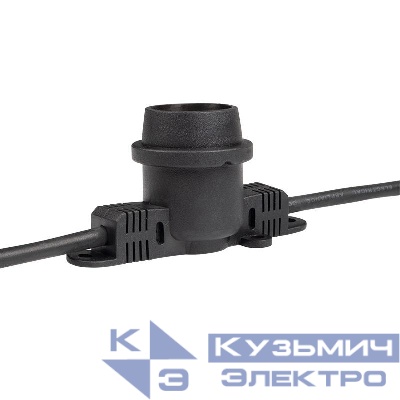 Гирлянда уличная "Белт-лайт" PBL-S40/L24+1.5 Black E27 IP65 24м 40ламп 1.5м шнур соедин. в линию max750Вт (лампы не в компл.; возможно использов. с фитолампами в теплице) Pro JazzWay 5058255