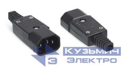 Вилка разборная IEC-320-C14 С14 10А 250В черн. Cabeus 9647c