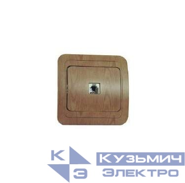 Розетка телефонная СП Mimoza N TF евро стандарт дуб/дуб Makel 24214