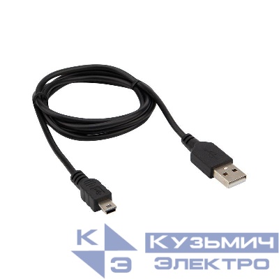 Кабель USB mini USB длинный штекер 1м черн. Rexant 18-4402