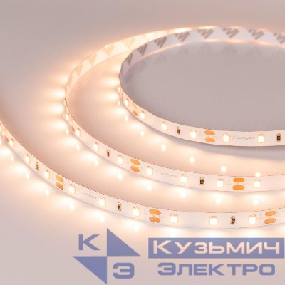 Лента светодиодная RT-A60-8mm 12V Warm 2700К 4.8Вт/м IP20 2835 (уп.5м) Arlight 010597(2)