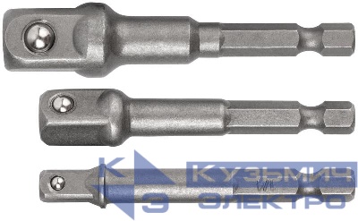 Набор адаптеров под головки с хвостовика U-типа под биты 3 шт CrV сталь FIT 57953