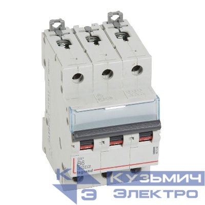 Выключатель автоматический модульный 3п B 6А 10кА DX3 6000 3мод. 400В Leg 407558