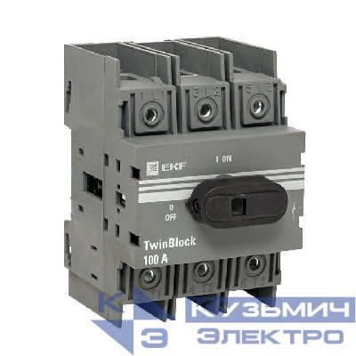 Рубильник 3п 100А с рукояткой управления для прямой установки TwinBlock PROxima EKF tb-100-3p-f