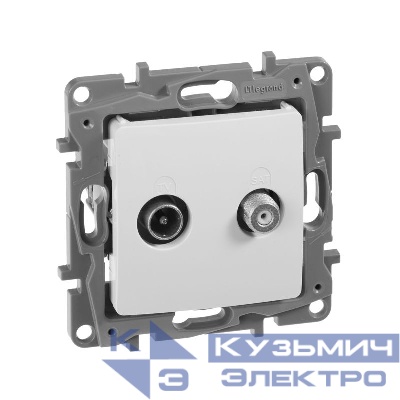 Розетка телевизионная TV/SAT СП Etika двухкабельная механизм бел. IEK 672257