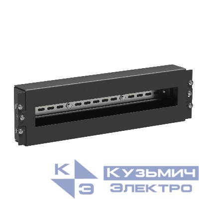 Модуль 4U с DIN рейкой для 19дюйм IT-корпусов RAL9005 DKC RBDIN04